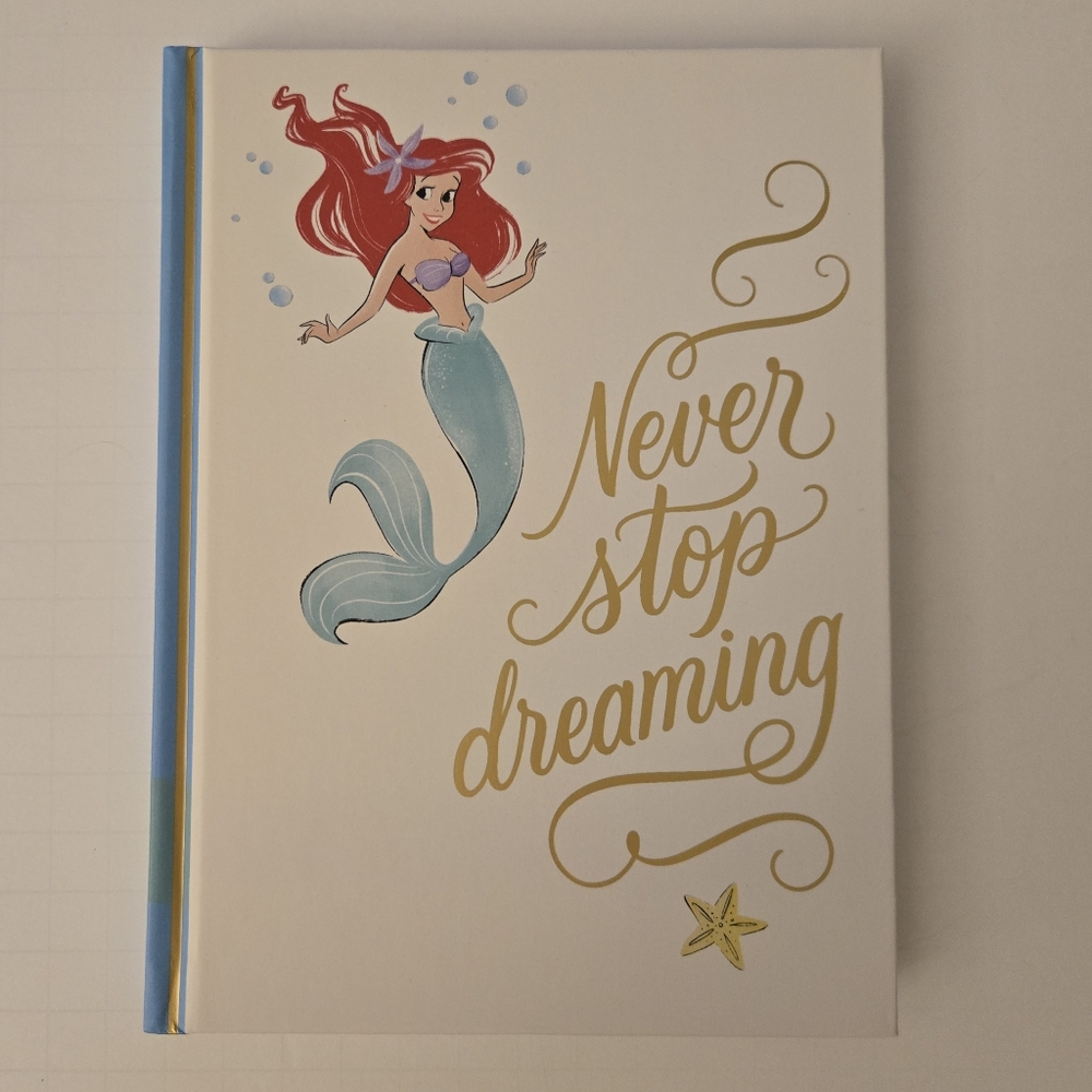 The Little Mermaid Ariel White and Blue Never Stop Dreaming Journal Diary